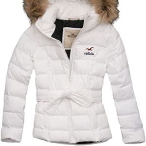 Like New Hollister White Puffer Jacket